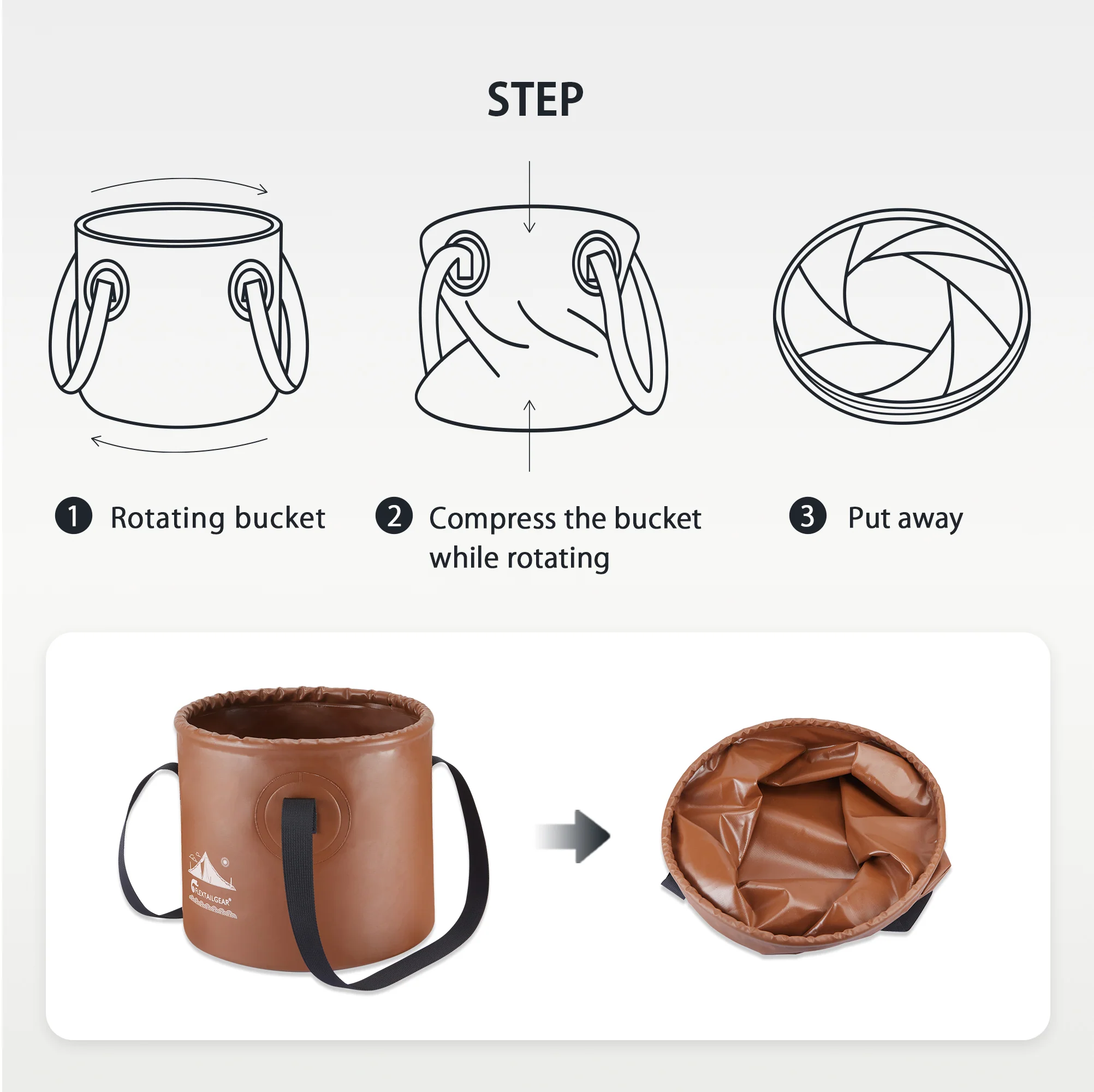 FLEX BUCKET - Foldable Waterproof Round Camping Bucket - Image 5