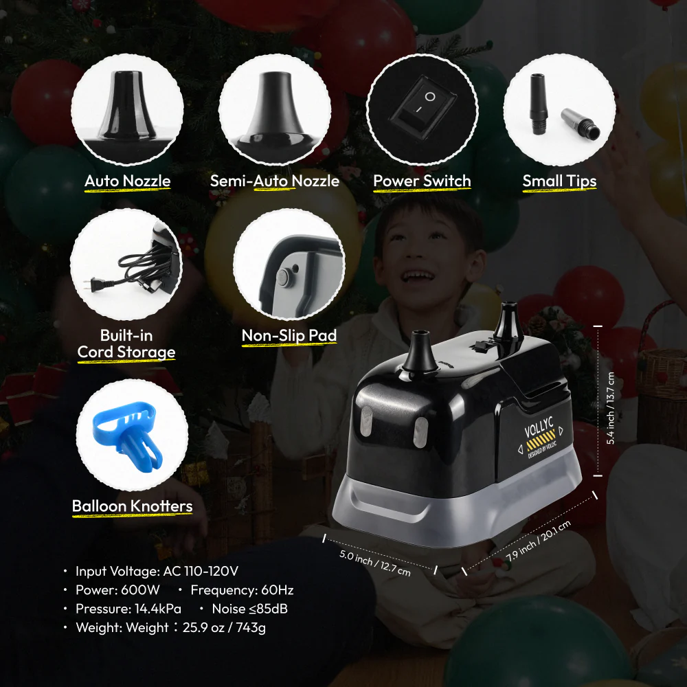 FLEXTAIL × VOLLYC EVO BALLOON PUMP - Electric Balloon Pump with Dual Nozzle & Tie Tool - Image 9