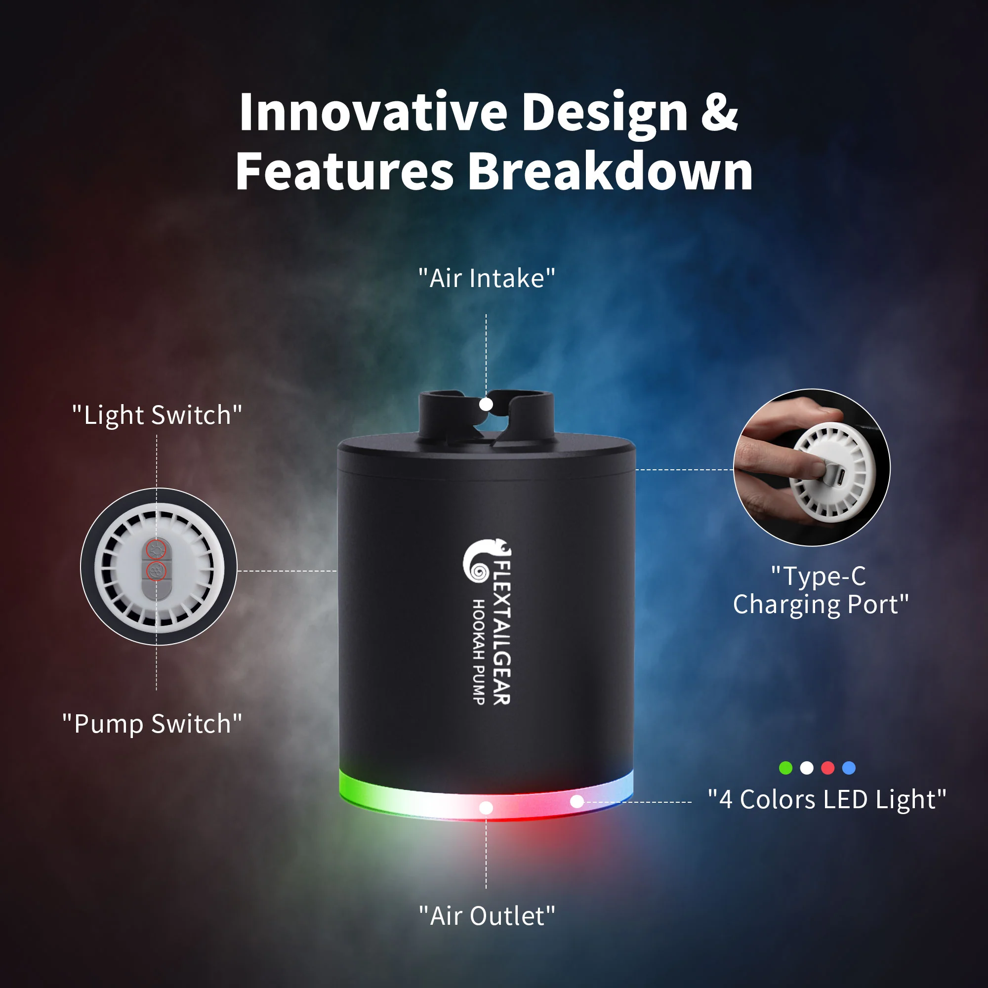 HOOKAH PUMP - Electric and Rechargeable Smoking Accessory - Image 3