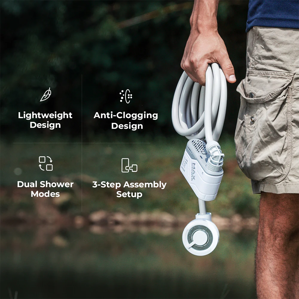MAX SHOWER - Ultralight Rechargeable Instant Outdoor Shower - Image 3