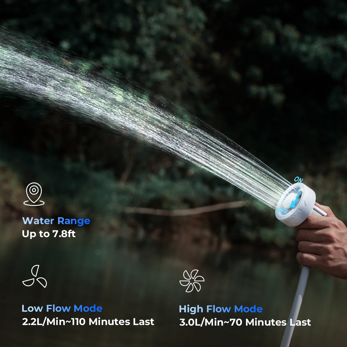 MAX SHOWER - Ultralight Rechargeable Instant Outdoor Shower - Image 4
