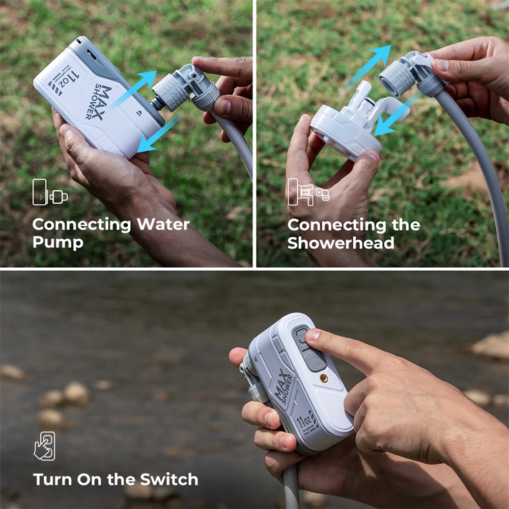 MAX SHOWER - Ultralight Rechargeable Instant Outdoor Shower - Image 6