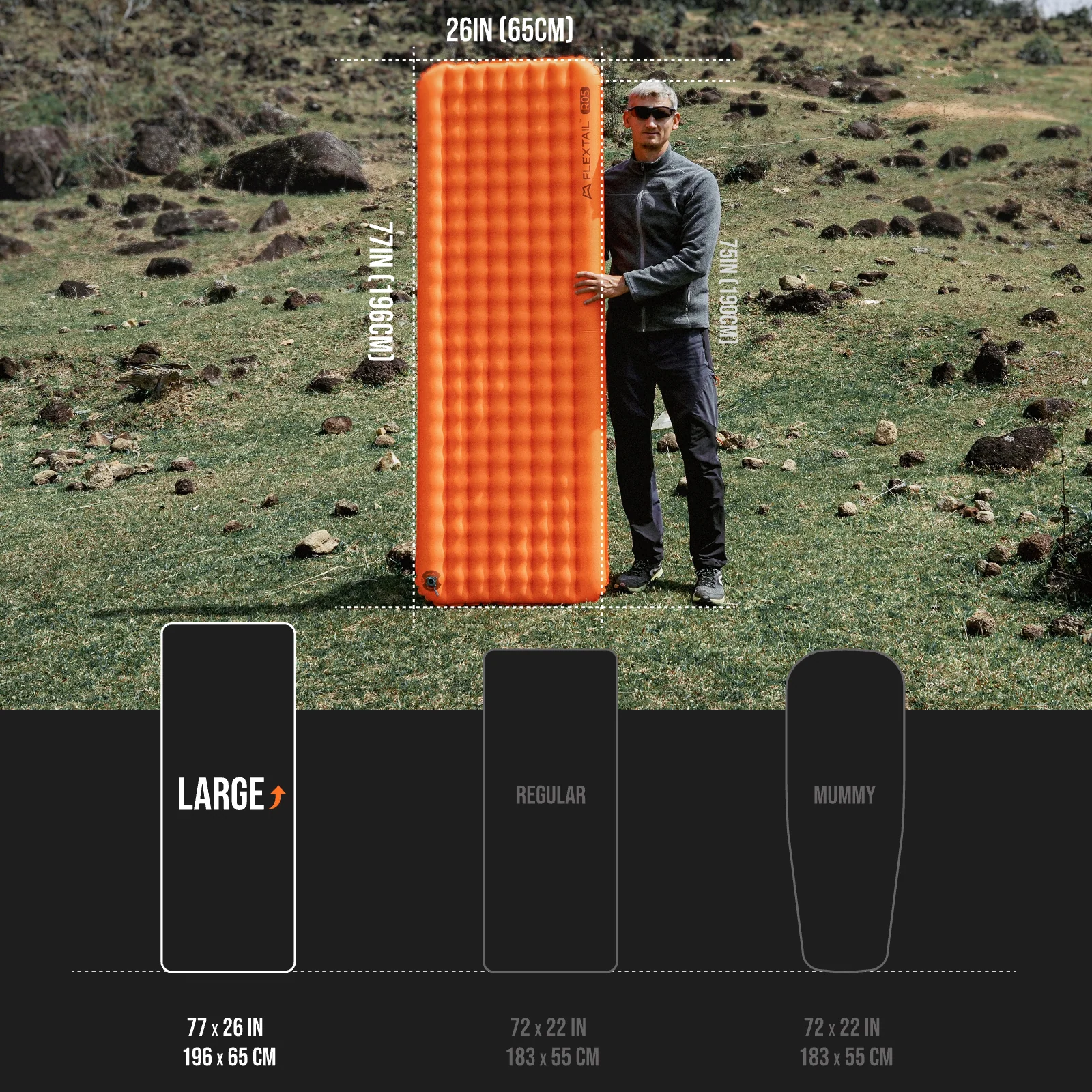 TINY Sleeping Pad R05 Large- Larger, Lighter, More Comfortable (196cm, 5.6 R-value） - Image 4