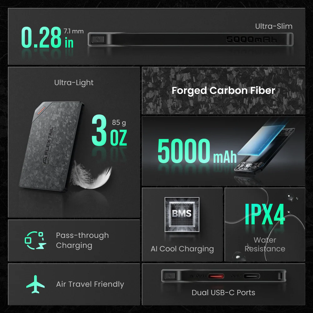 ZERO POWER 5,000C - The World's Lightest & Thinnest 5,000mAh Power Bank (85g) - Image 3