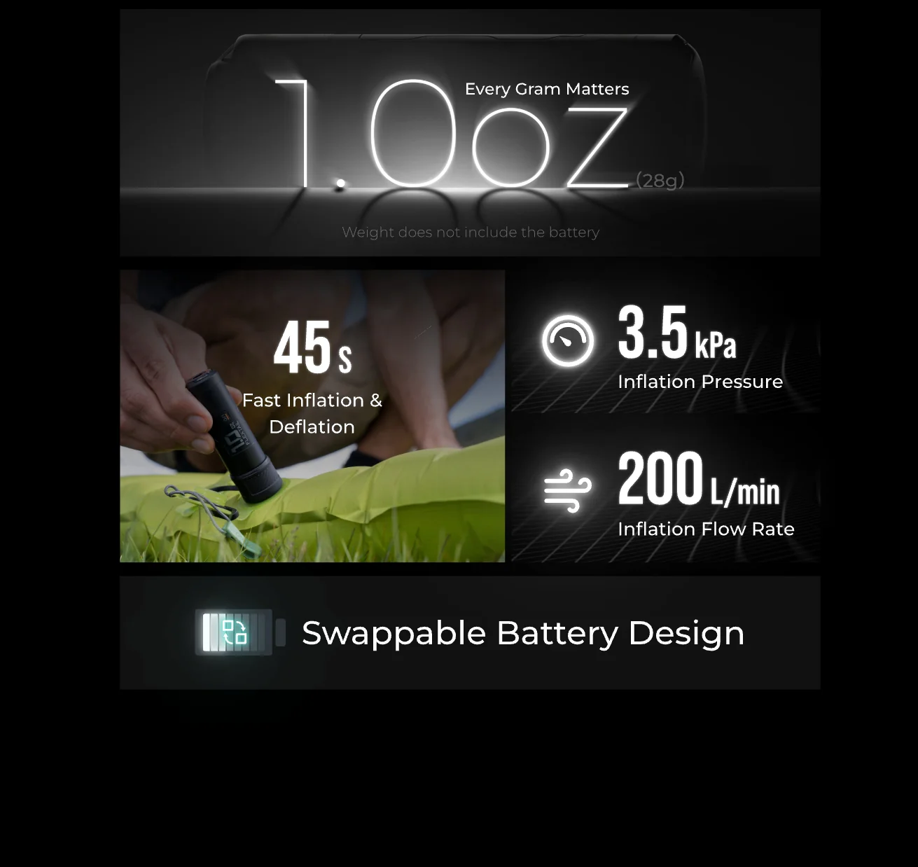 ZERO PUMP 2: Lightweight Champion Pump Upgrade for Sleeping Pads(3.5KPA, 29g) - Image 5